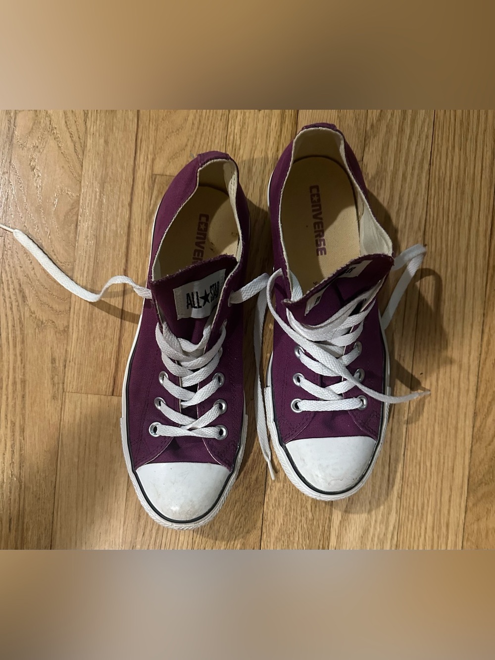 Converse Purple Unisex Chuck Taylor All Star Low-Top Canvas Sneakers (M7) (W9)